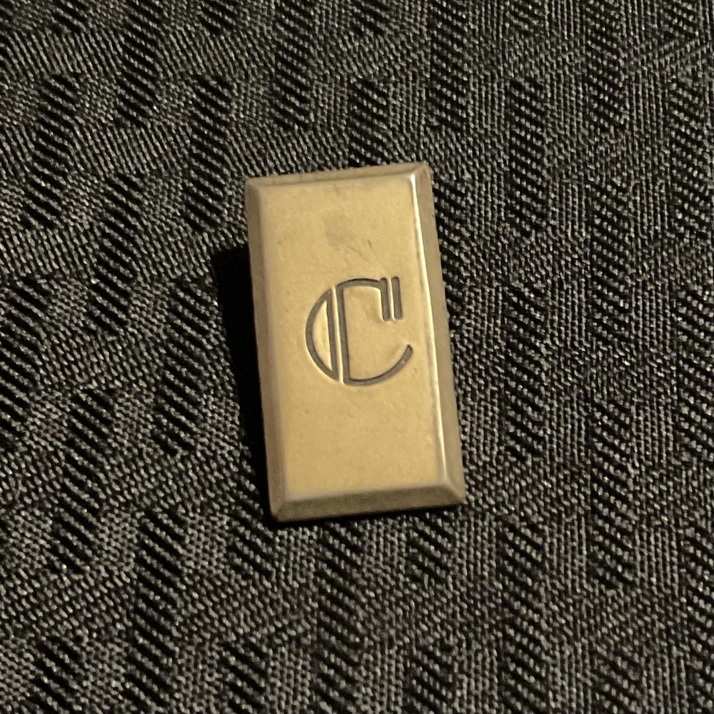 Silver Tone Initial C Rectangle Bolo Tie Slide Mens Monogram 1 Inch Small